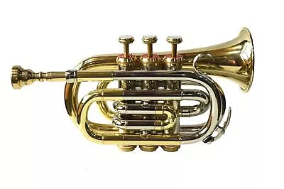 MINI POCKET TRUMPET BRASS  NICKEL Finish Bb Pocket Trumpet • $128.32