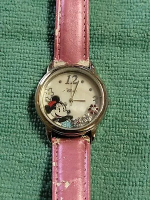 Ladies Disney Accutime Minnie Mouse Rhinestone Flowers MOP Watch • $20