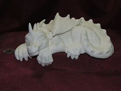 Ceramic Bisque Large Dragon Shelf Sleeper Sitter Ready To Paint U Paint Fantasy  • $19.99