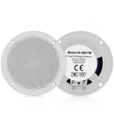 £8.88 • Buy Marine Stereo Audio Speakers 4 Inch 120W White Boat Speaker Spa Horn Loudspeaker
