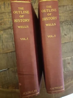 H.g. Wells The Outline Of History Vol. I & Ii Hc 1921 • $40