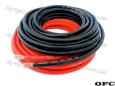 25 Ft Total 8 Gauge OFC AWG 12.5' RED / 12.5' BLACK Power Ground Wire Sky High  • $33.49