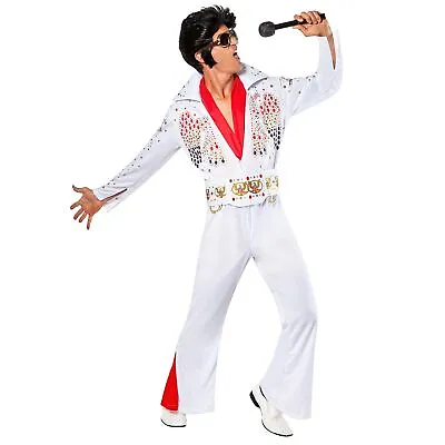 Men's Deluxe Elvis Presley Costume XL White • £32.51