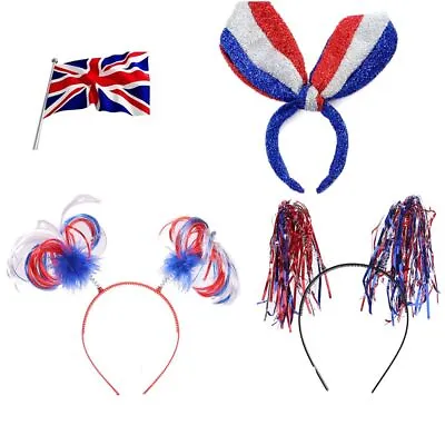 Party Fancy Dress Accessories Union Jack Headband Platinum Jubilee Queen Party • £3.43