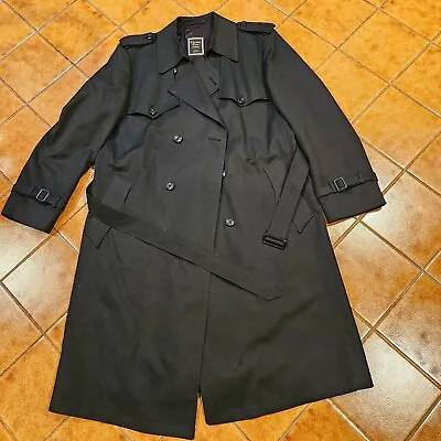 Vintage Men's Christian Dior Black Trench Coat. Size 44 Regular. Gabardine  • $99