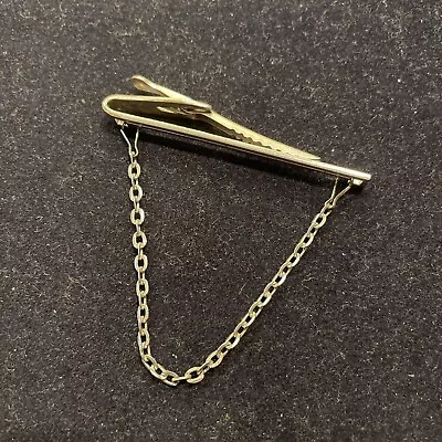 Vintage Hickok Silver Plate 50 Tie Clip Clasp With Chain. Pre-Owned. • $14.99