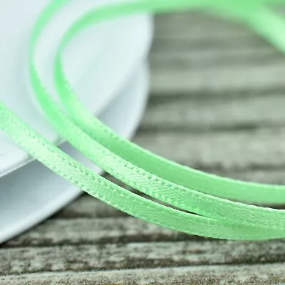 Luxury 3mm Double Face Satin Thin Ribbon Craft Cut Per 1 Metre 50+ COLOURS • £1.68