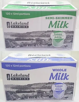 Lakeland Dairies UHT Single 12ml Milk Jigger Portion Pots Longlife Ambient • £5.45