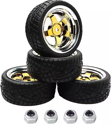 4PCS 12Mm Hub Wheels And 62Mm Tires Set 1:10 1:12 1:16 Off Road RC Cars Rubber T • $22.59