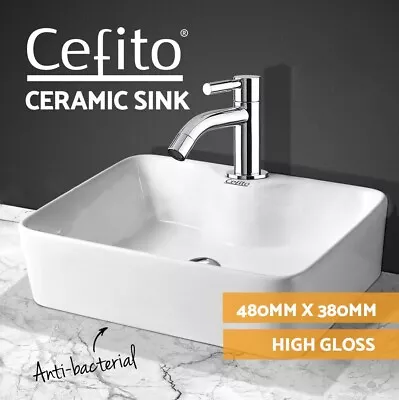 Bathroom Basin Ceramic Basins Sink Vanity Bowl Above Counter Rectangle White New • $65