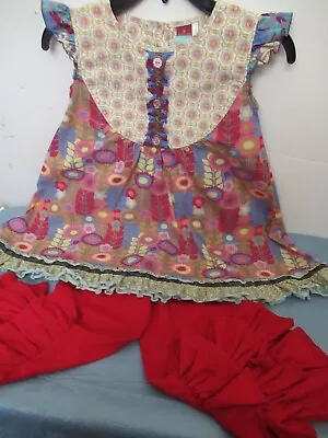 P40 Girls Size 8 Matilda Jane 2 Piece Set Multicolored Floral Ruffled Pants • $19.99