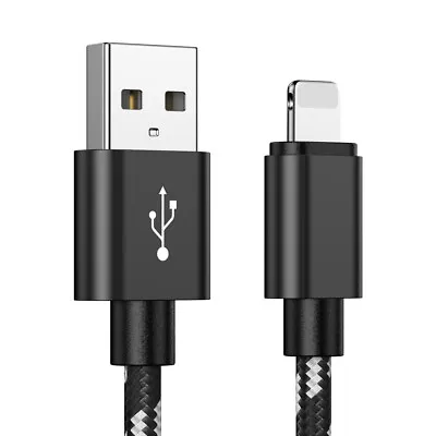 Braided Charger Cable USB Data Sync Lead For IPhone IPad Fast Charging Cord 1-3m • £3.79