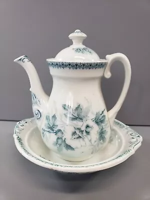 Villeroy & Boch Floral Tea Pot/ Creamer & Bowl Small 5.5  Green Wallerfangen VTG • $34.99