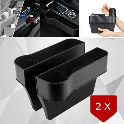 $14.79 • Buy 2X Car Seat Gap Catcher Filler Storage Box Pocket Organizer Holder ABS SUV -US
