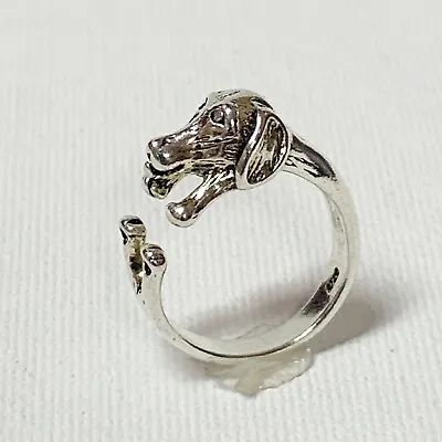 Wrap Ring Dachshund Weiner Dog Sterling Silver Women Adjustable Animal 925 • $49.95