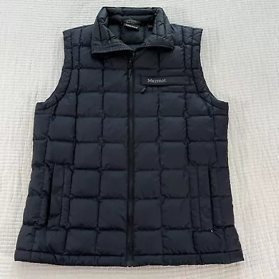 Marmot Jacket Mens Medium Black Vest 600 Fill Down Puffer Quilted Outdoor Active • $49.88