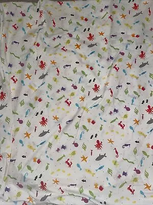 GARNET HILL Sea Creatures Ocean Fish Bedding Double Queen Duvet & Bed Skirt • $22