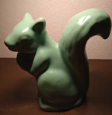 Vintage Niloak Pottery Squirrel Planter Light Green Mid Century Modern 6  Tall  • $28.75