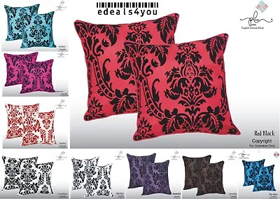 Luxury Cushions Covers Flock Damask Cushion Covers Soft Decoration 17 X 17  • £3.45