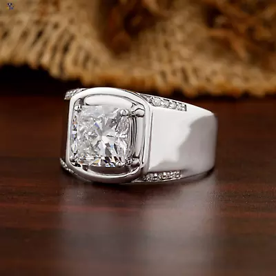 2.2ct Cushion Lab-Created Diamond Men's Wedding Pinky Ring 14K White Gold Plated • $137.07