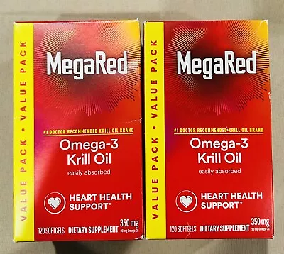Schiff MegaRed Omega-3 Krill Oil 120x2= 240 Softgels 05/25 • $44.99