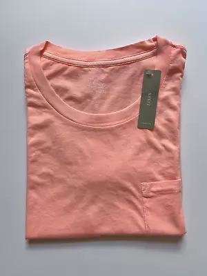 J Crew Womens Pocket T-Shirt (NWT) Peach Garment Dyed UP TO 68% OFF MSRP • $15.99