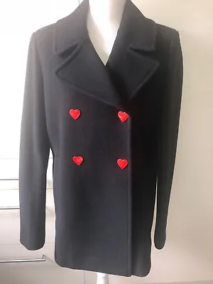 Love Mochino Double Breasted Snap-detailed Wol-blend Coat Size IT42 AU10 • $99.22