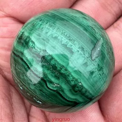 1pc Natural Malachite Crystal Ball Quartz Crystal Sphere Gem Reiki Healing 35mm • $18.20