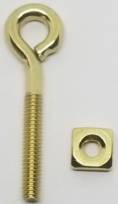 POLISHED BRASS EyeBolt Eyelet Post For Bail Pull Handle Drop Hook Hole Steel • $1