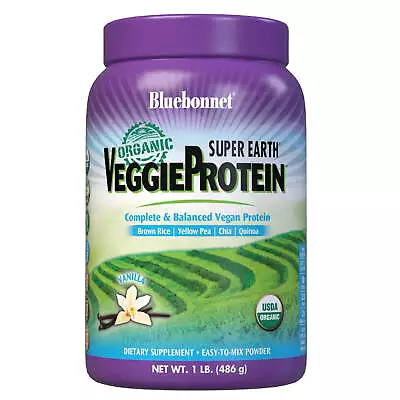 Bluebonnet Super Earth Organic Veggie Protein Powder Vanilla 1 Lbs • $39.12