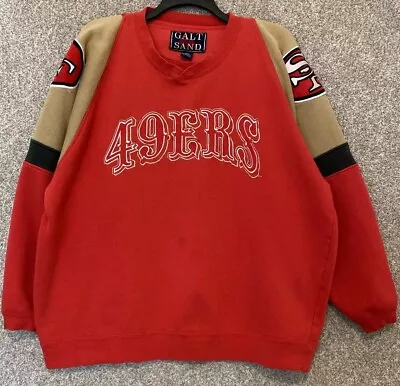 Vintage NFL Mens Red San Francisco 49ers Retro Embroidered Sweatshirt Size XL • $29.99