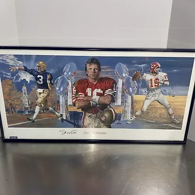 JOE MONTANA  THE LEGEND  Autographed Framed Lithograph By MERVE CORNING • $100