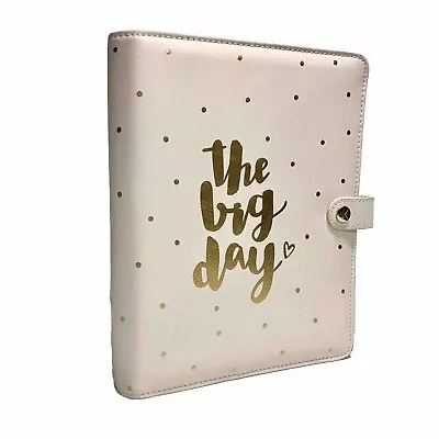 Kikki K Soft  The Big Day  Large A5 Leather Planner Organizer - White & Gold • $45