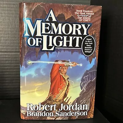 Signed A MEMORY OF LIGHT Wheel Of Time 14 Robert Jordan Brandon Sanderson 1st Ed • $29.95