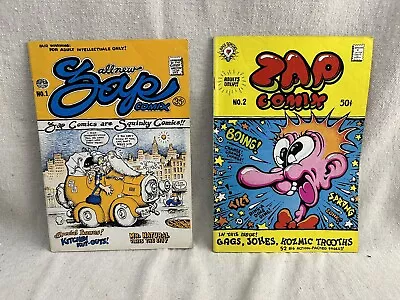 $44.95 • Buy ZAP COMIX #1 (3rd Print) / #2 (2nd Print) ~ R Crumb Lot