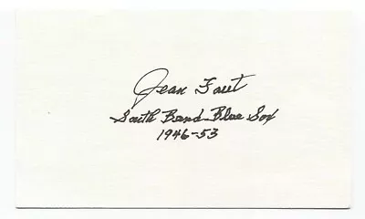 Jean Faut Signed 3x5 Index Card Autographed Baseball AAGPBL • $45