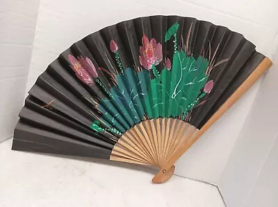 Vintage Hand Painted 6  X 25  Asian Bamboo Fan • $17