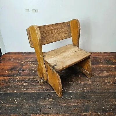 Vintage Children's 2-In-1 Wooden Chair & Step Stool • $40