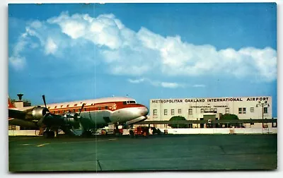 Oakland International Airport Prop Plane Chrome Postcard UNP • $6.50