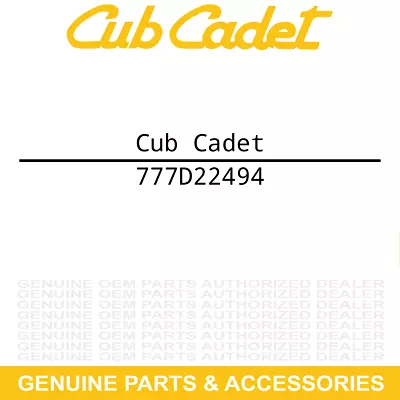 Cub Cadet 777D22494 MTD Label Decal T 7800 Pro Series Rt • $12.95