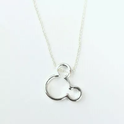 Mouse Ear Necklace Mickey Minnie Disney Silver 15  • $8.99