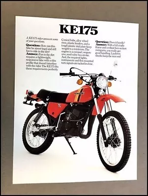 1980 Kawasaki KE175 Motorcycle Bike 1-page Vintage Sales Brochure Spec Sheet • $27.96