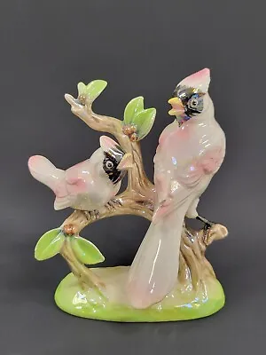 Vintage Norcrest 5  Ceramic Cardinal Birds On Branch Figure Japan Glossy Rare! • $19.99