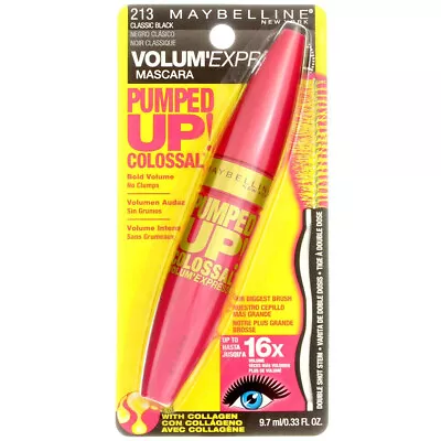 Maybelline Volum' Express Pumped Up! Colossal Washable Mascara Classic Black... • $13.51