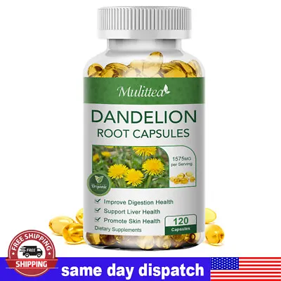 Organic 1575mg Dandelion Root Capsules Cholesterol Antioxidant Liver Kidney • $13.99