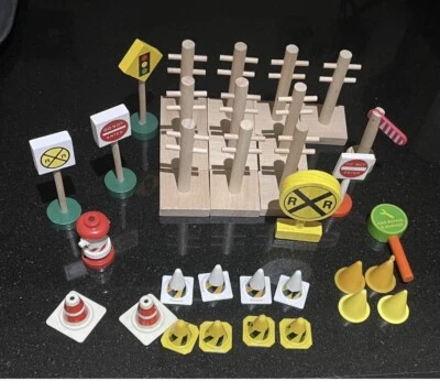 £5 • Buy Wooden Brio Trains Road Set Accessories Bundle Signals Cones Etc
