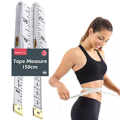 2pk Body Measuring Tape 150cm 60  Waist Fabric Dress Tailor Sewing Measure Ruler • £2.79