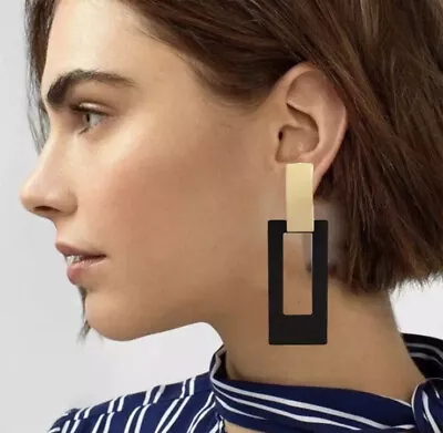 £4.99 • Buy BLACK & GOLD  Drop EARRINGS TOPSHOP RIVER ISLAND STYLE FASHION JEWELLERY