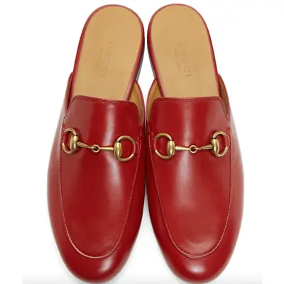 $585 • Buy Gucci Princetown Red Leather Slipper Loafer Mules Size EU 39.5