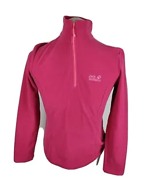 Women's Jack Wolfskin Fleece Sweatshirt Jumper Top Pink UK 12 38 Chest Vgc • £20